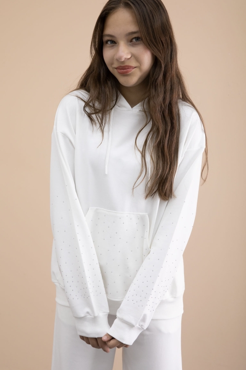 Ekru Kız Çocuk Taş Detaylı 2li Takım 21181