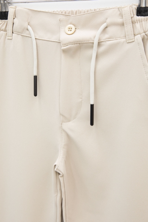 Erkek Çocuk Duble Paça Bej Kumaş Pantolon 21140