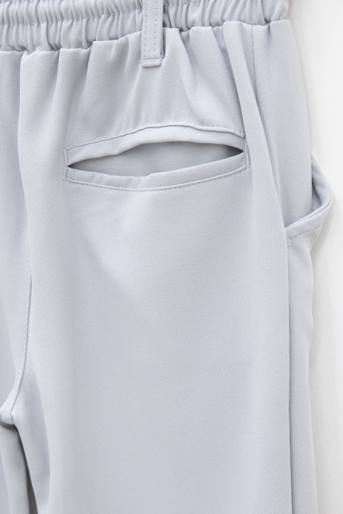 Erkek Çocuk Duble Paça Gri Kumaş Pantolon 21142