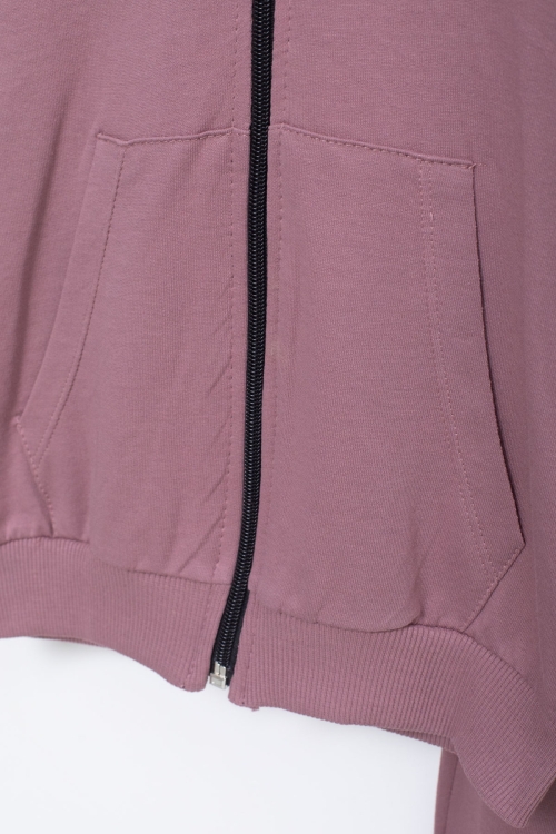 Erkek Çocuk Pembe Şerit Yazılı Kapüşonlu Hırkalı Eşofman Takımı 18771