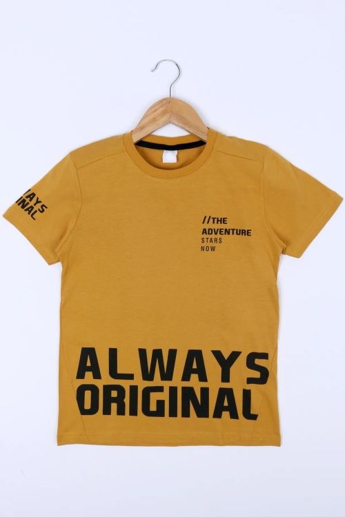 Erkek Çocuk Siyah Always Yazı Baskı 8-13 Yaş T-Shirt 4136-1