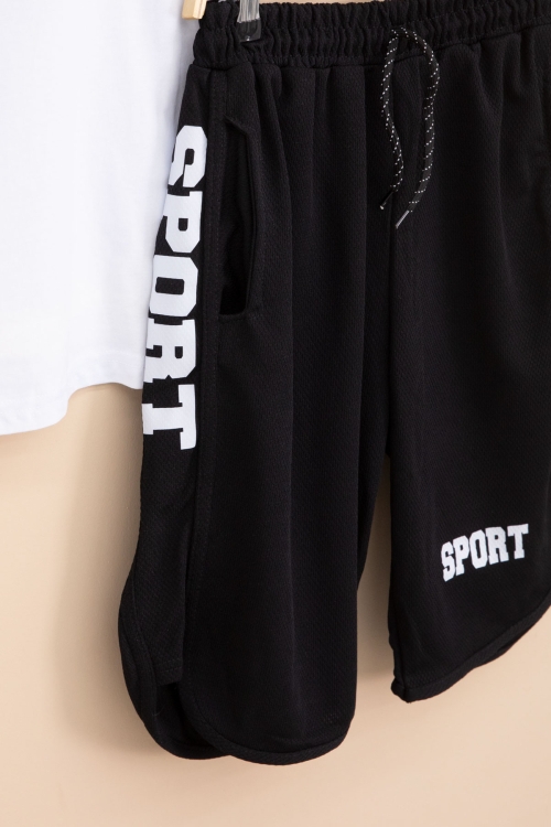 Erkek Çocuk Sport Yazı Baskılı Şortlu Takım 21174