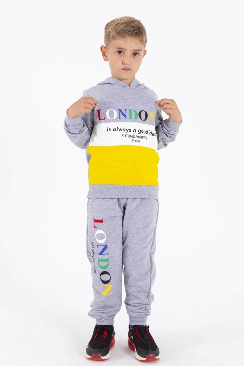 Erkek Çocuk Takımı London Yazı Baskılı