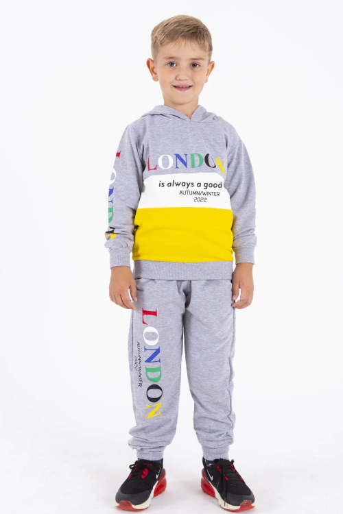 Erkek Çocuk Takımı London Yazı Baskılı