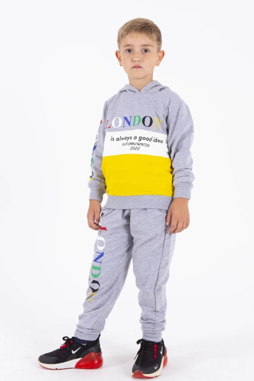 Erkek Çocuk Takımı London Yazı Baskılı