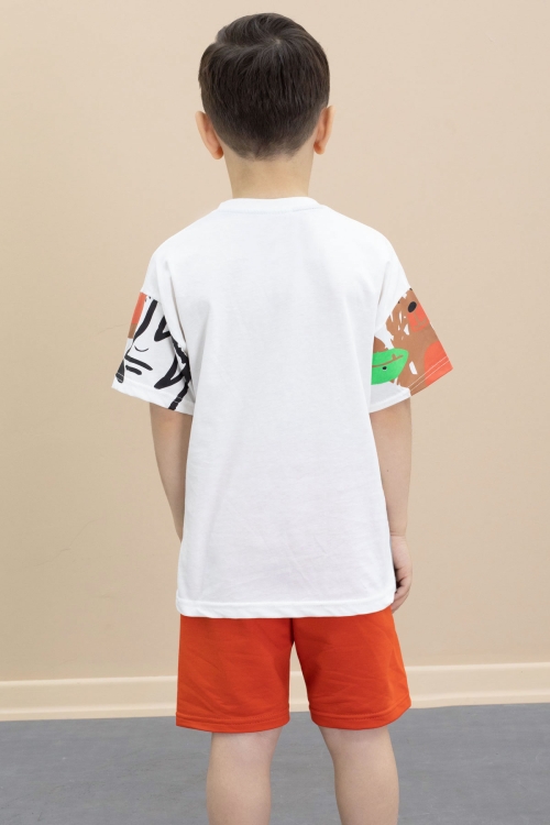 Erkek Çocuk Sevimli Hayvan Baskılı 2li Şortlu Takım 21099