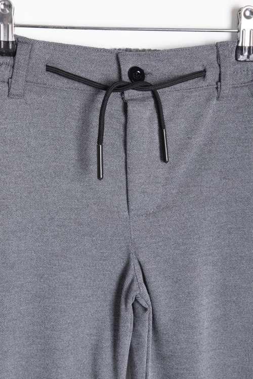 Füme Beli  Bağcıklı Duble Paça Erkek Çocuk Jogger Kumaş Pantolon 20745