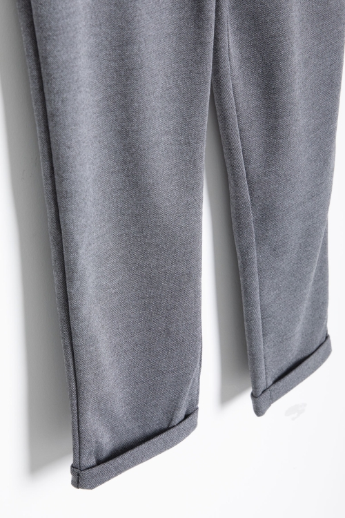 Füme Beli  Bağcıklı Duble Paça Erkek Çocuk Jogger Kumaş Pantolon 20745