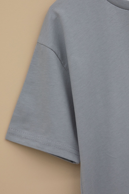 Füme Kaykay Baskılı Yazılı Erkek Çocuk Bisiklet Yaka Tişört 20919