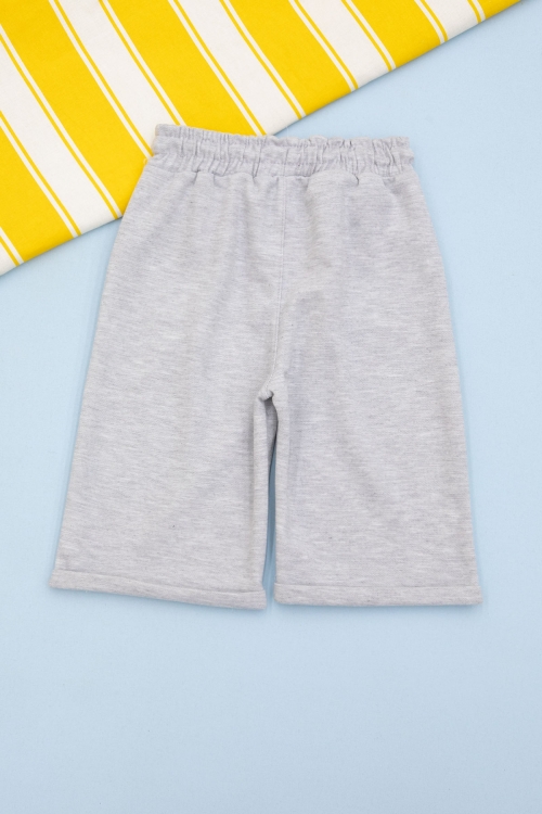 Gri Beli Lastikli Jogger Kumaş Basic Erkek Çocuk Şort 21157