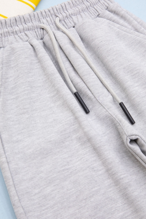 Gri Beli Lastikli Jogger Kumaş Tek Kargo Cepli Erkek Çocuk Şort 21154