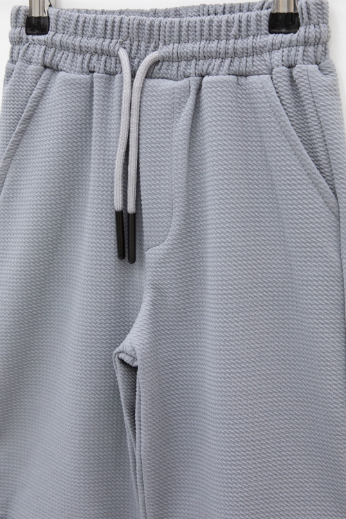 Gri  Beli Lastikli Ponpon Kumaş Basic Erkek Çocuk Şort 21168