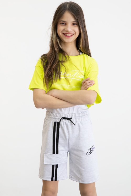 Gri Kız Çocuk Şort 20752