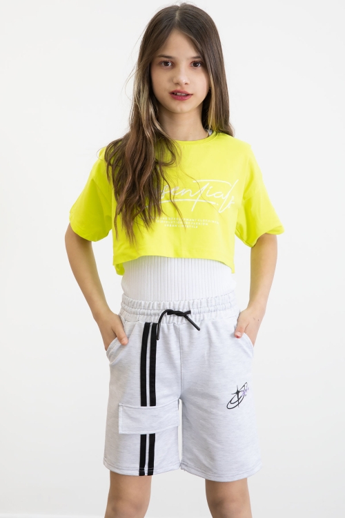 Gri Kız Çocuk Şort 20752