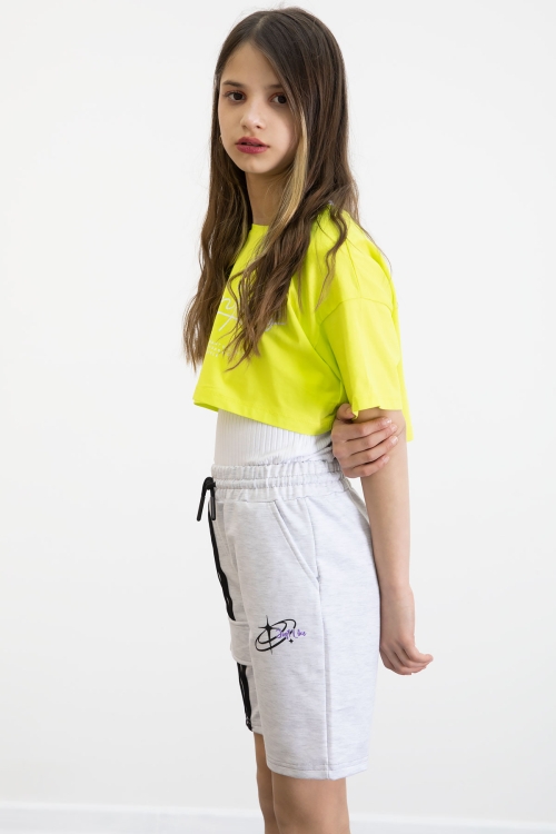 Gri Kız Çocuk Şort 20752