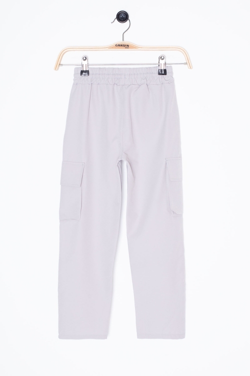 Gri  Kargo Cepli Erkek Çocuk Paraşüt Pantolon 20634