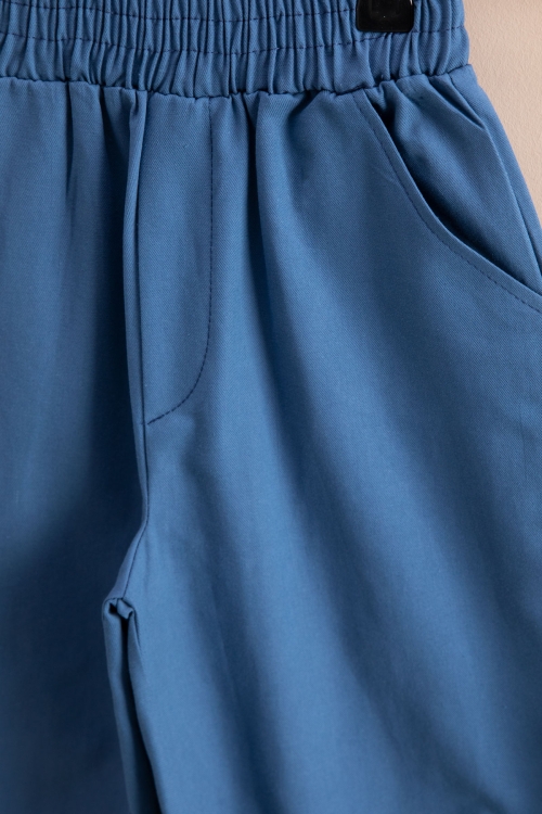 İndigo Çizgi Desenli Polo Yaka Düğmeli Erkek Çocuk Şortlu 2li Takım 21116