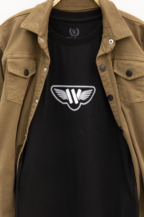 Kahve Keten Gömlekli Bisiklet Yaka Baskılı Tişörtlü Erkek Çocuk 2li Takım 20257