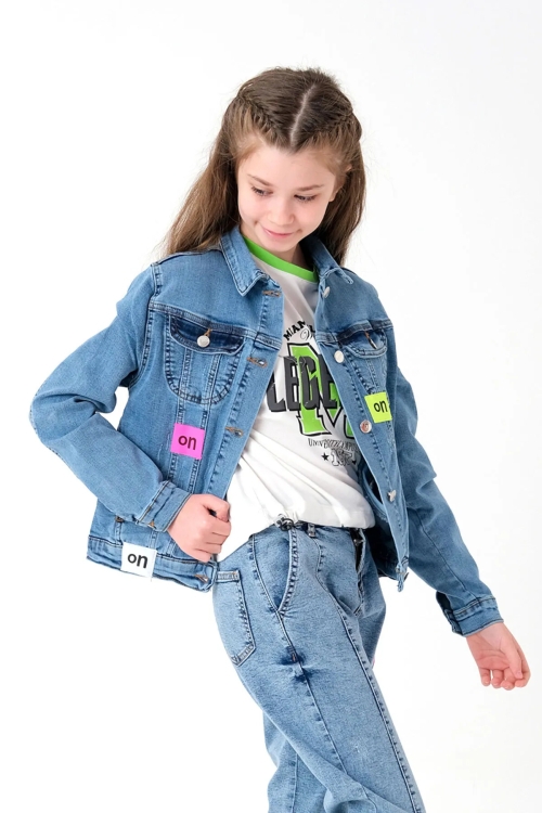 Kız Çocuk Jean Ceket 15670