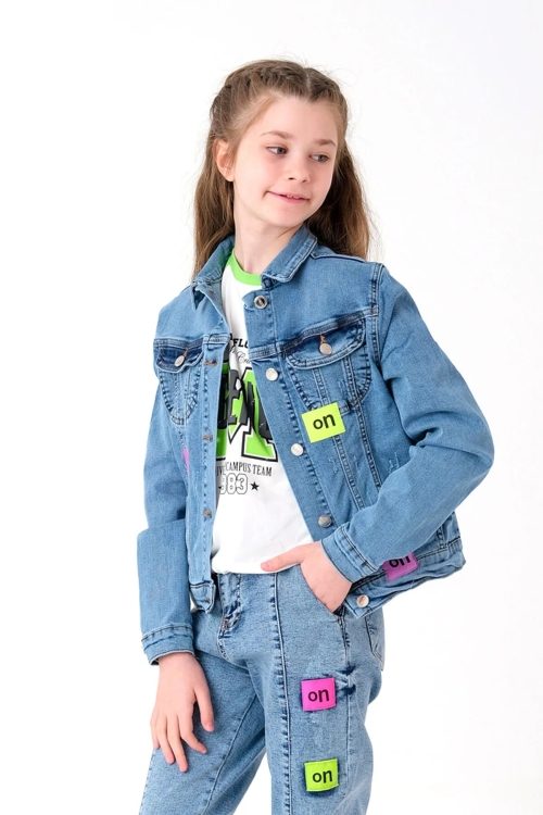Kız Çocuk Jean Ceket 15670