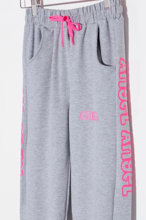 Kız Çocuk Pembe Angel Yazılı Baskı 9-16 Yaş Eşofman Altı 4827-4