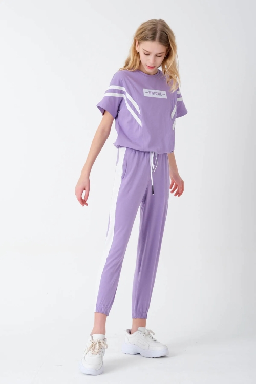 Kız Çocuk Yazı Baskılı Oversize Yazlık Takım 13763