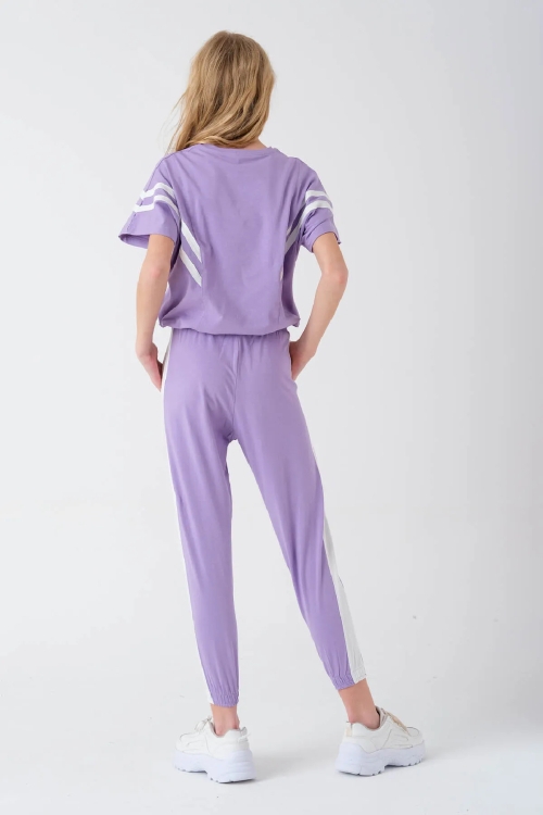 Kız Çocuk Yazı Baskılı Oversize Yazlık Takım 13763