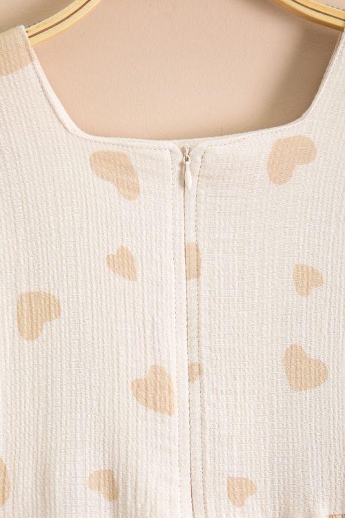 Krem Kalp Desenli Fiyonklu Kısa Kol Kız Çocuk Müslin Elbise 20774