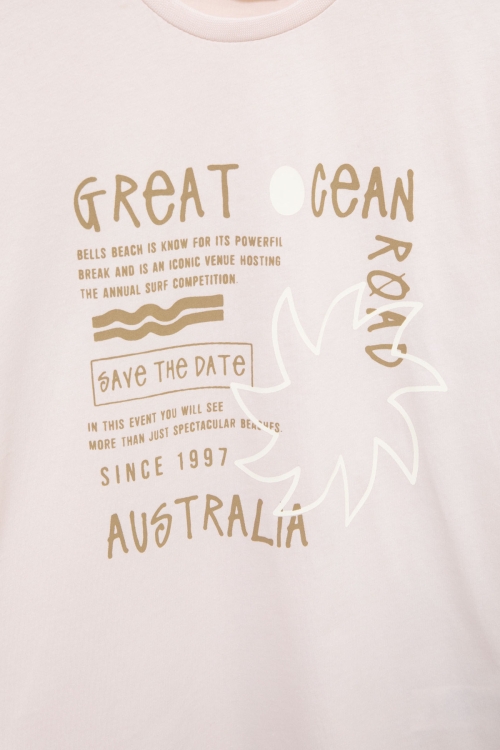 Krem Yazı Baskılı Tişörtlü Çizgili Şortlu Erkek Çocuk 2li Takım 21079