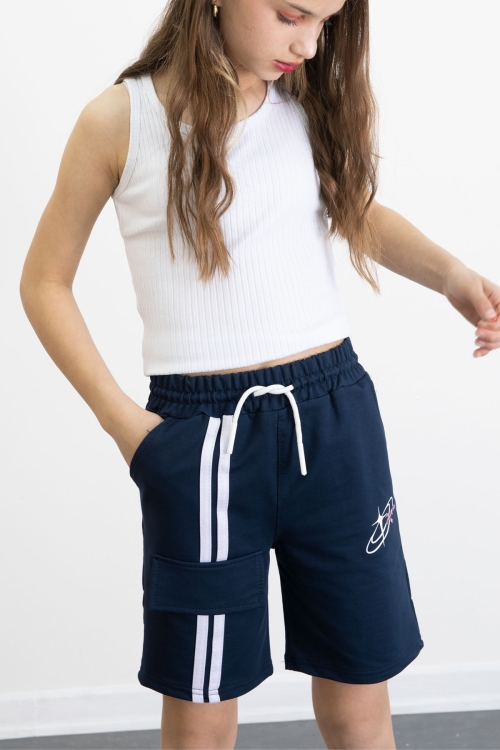 Lacivert Kız Çocuk Şort 20748