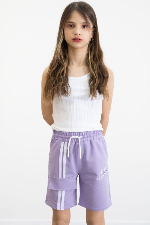 Lila Kız Çocuk Şort 20755