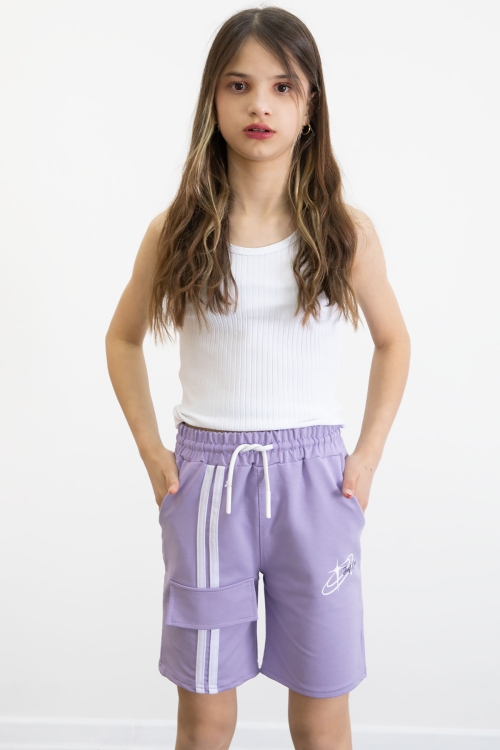 Lila Kız Çocuk Şort 20755