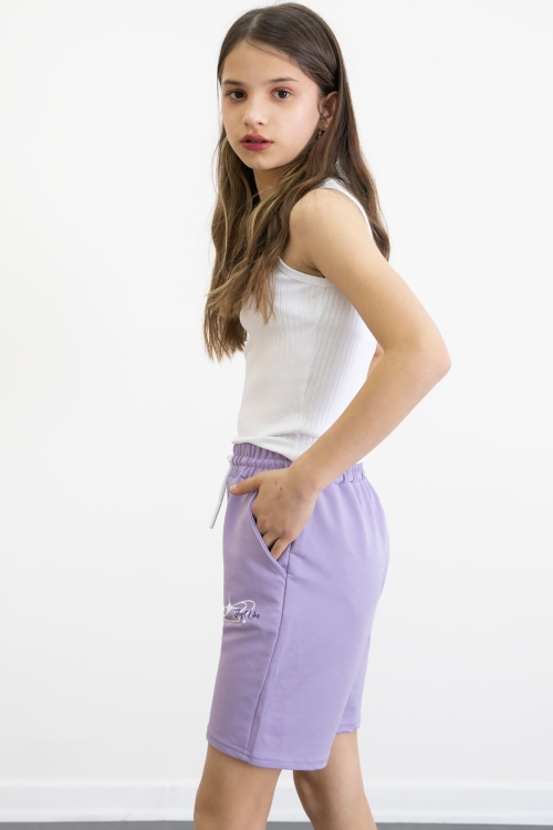 Lila Kız Çocuk Şort 20755