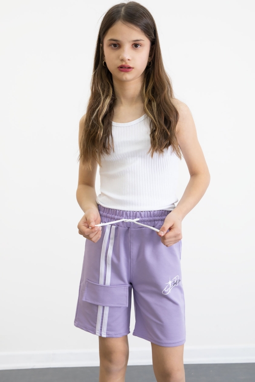 Lila Kız Çocuk Şort 20755