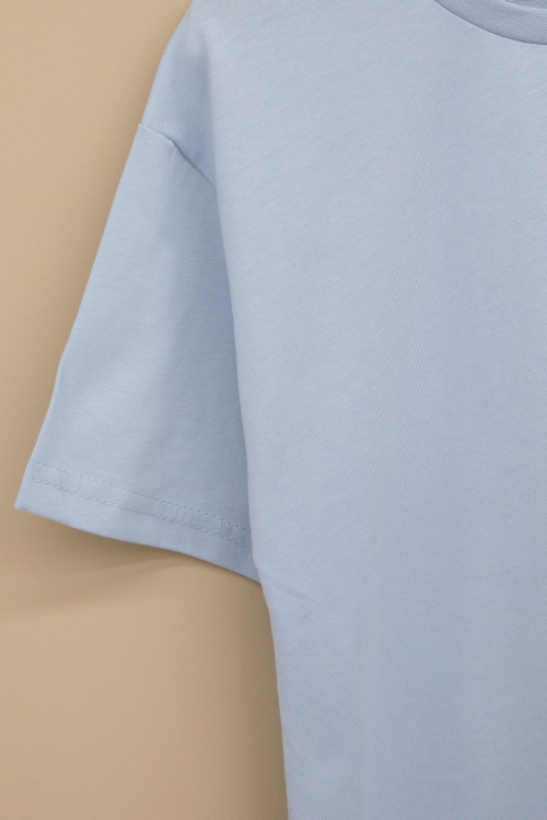 Mavi Kaykay Baskılı Yazılı Erkek Çocuk Bisiklet Yaka Tişört 20918