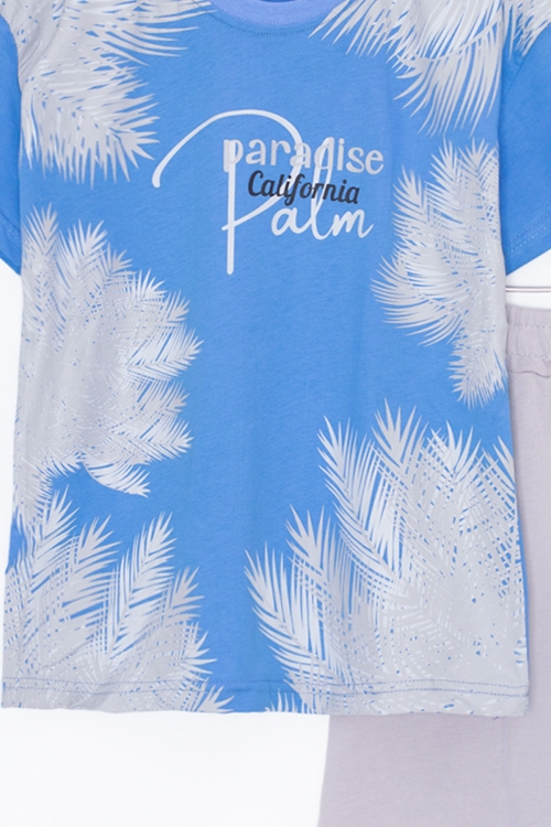 Mavi Paradise Yazılı Erkek Çocuk Şortlu 2li Takım 20646
