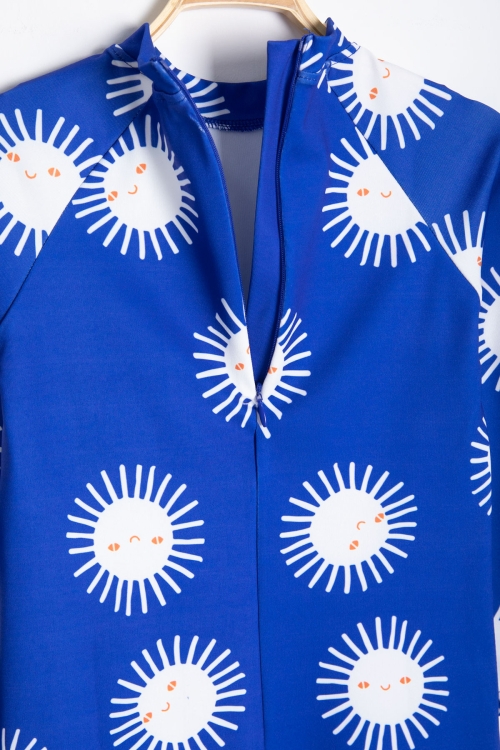 Mavi Sevimli Güneş Baskılı Erkek Çocuk Mayo 19001