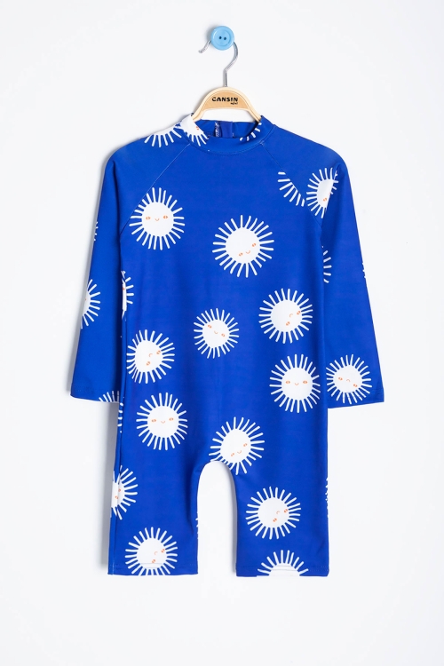 Mavi Sevimli Güneş Baskılı Erkek Çocuk Mayo 19001
