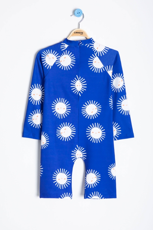 Mavi Sevimli Güneş Baskılı Erkek Çocuk Mayo 19001