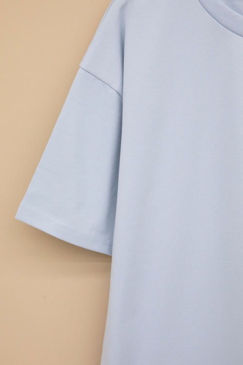 Mavi Skateboard Baskılı Cepli Erkek Çocuk Bisiklet Yaka Tişört 20911