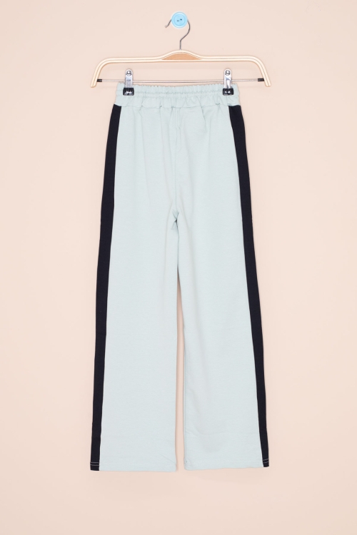 Mint Garnili Geniş Paça Kız Çocuk Beli Lastikli Eşofman Altı 20631