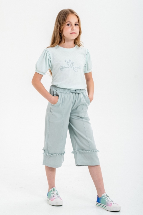 Mint Kapri Pantolonlu Kız Çocuk Takım 21088