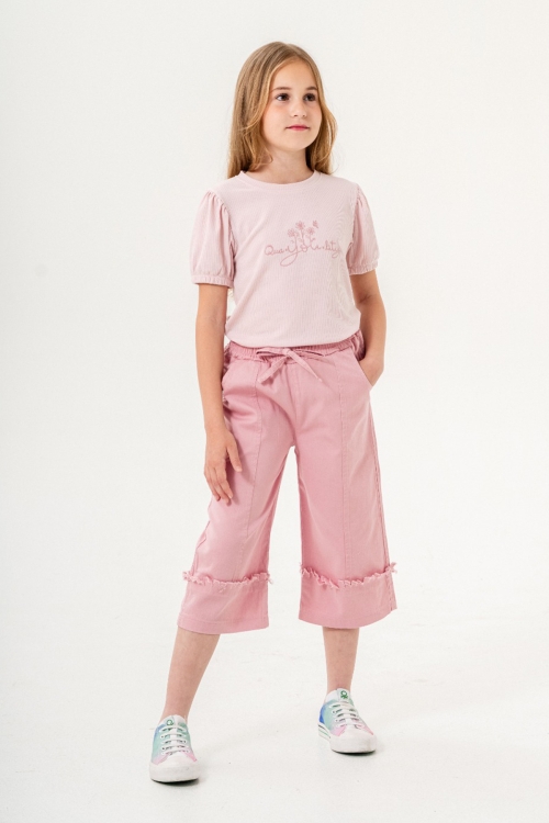 Pembe Kapri Pantolonlu Kız Çocuk Takım 21091