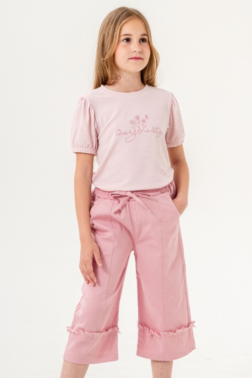 Pembe Kapri Pantolonlu Kız Çocuk Takım 21091