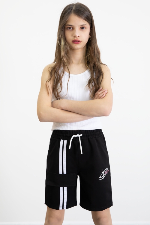 Siyah Kız Çocuk Şort 20749