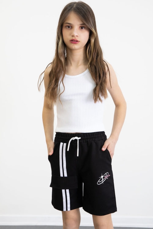 Siyah Kız Çocuk Şort 20749