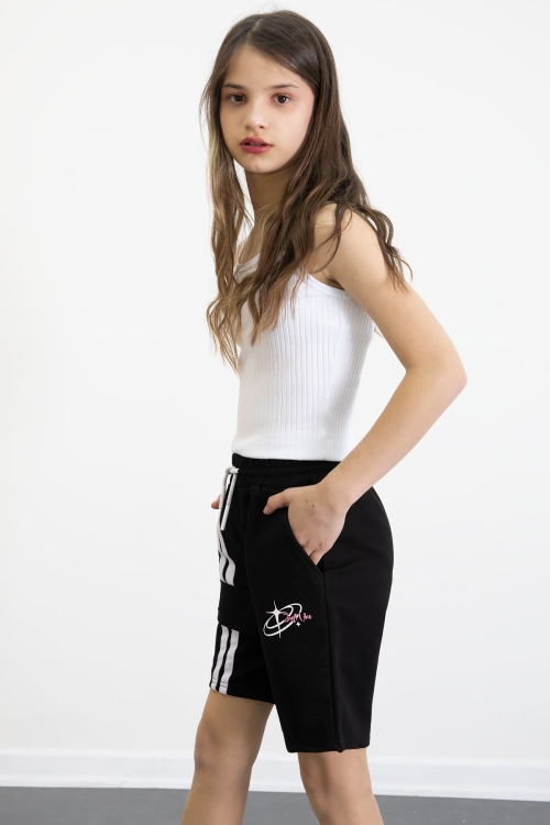 Siyah Kız Çocuk Şort 20749