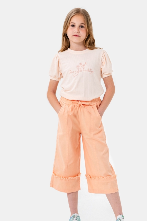 Turuncu Kapri Pantolonlu Kız Çocuk Takım 21089