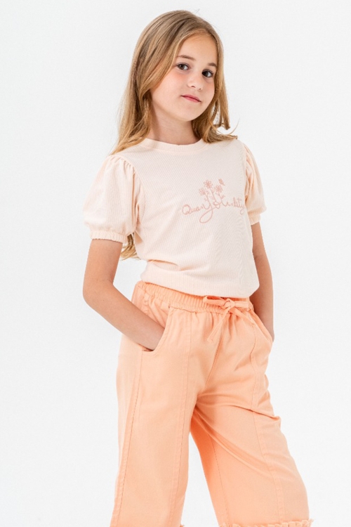 Turuncu Kapri Pantolonlu Kız Çocuk Takım 21089