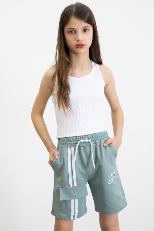 Yeşil Kız Çocuk Şort 20753